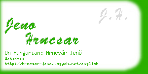 jeno hrncsar business card